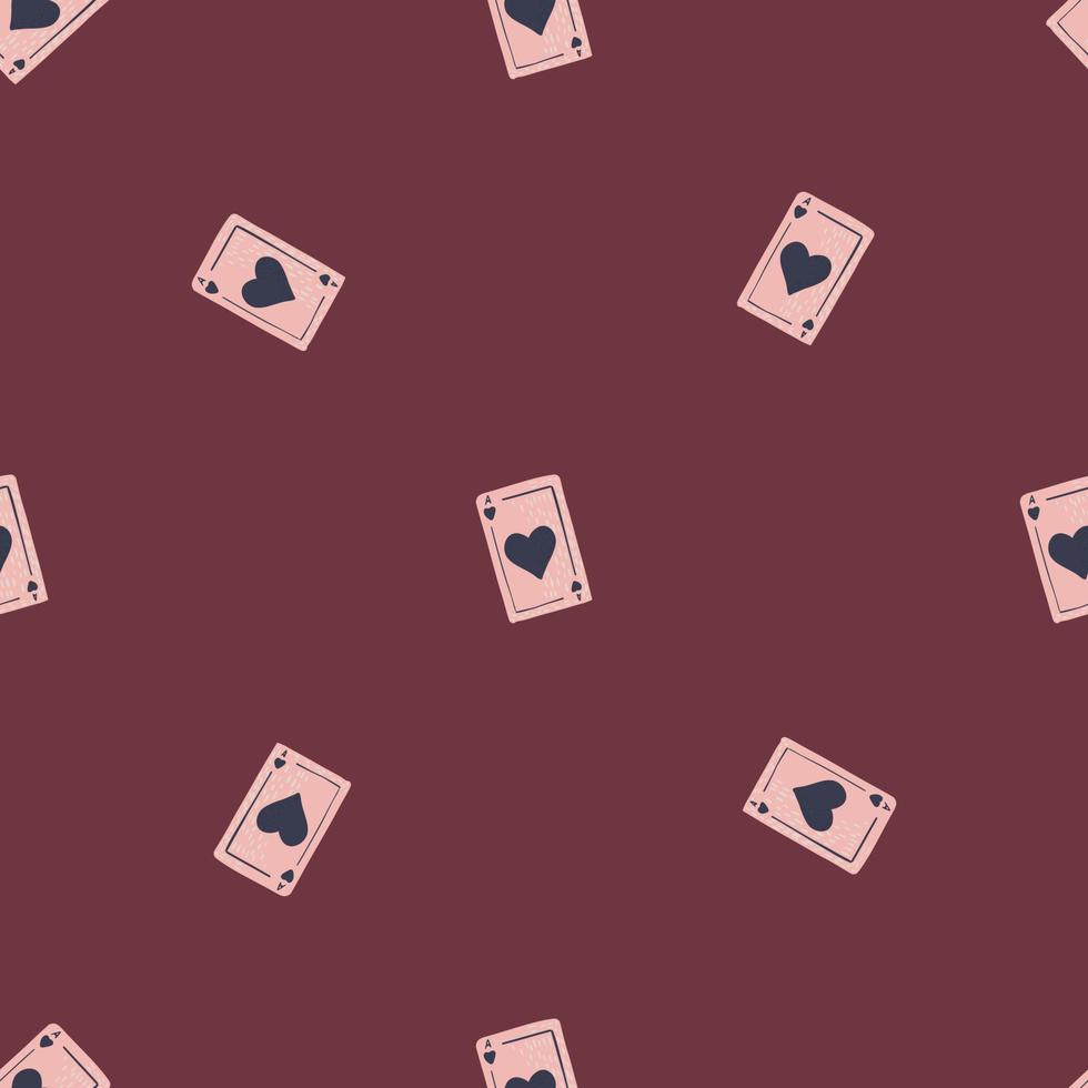 Game cards seamless pattern. Design gambling. Repeated texture in doodle style. vector