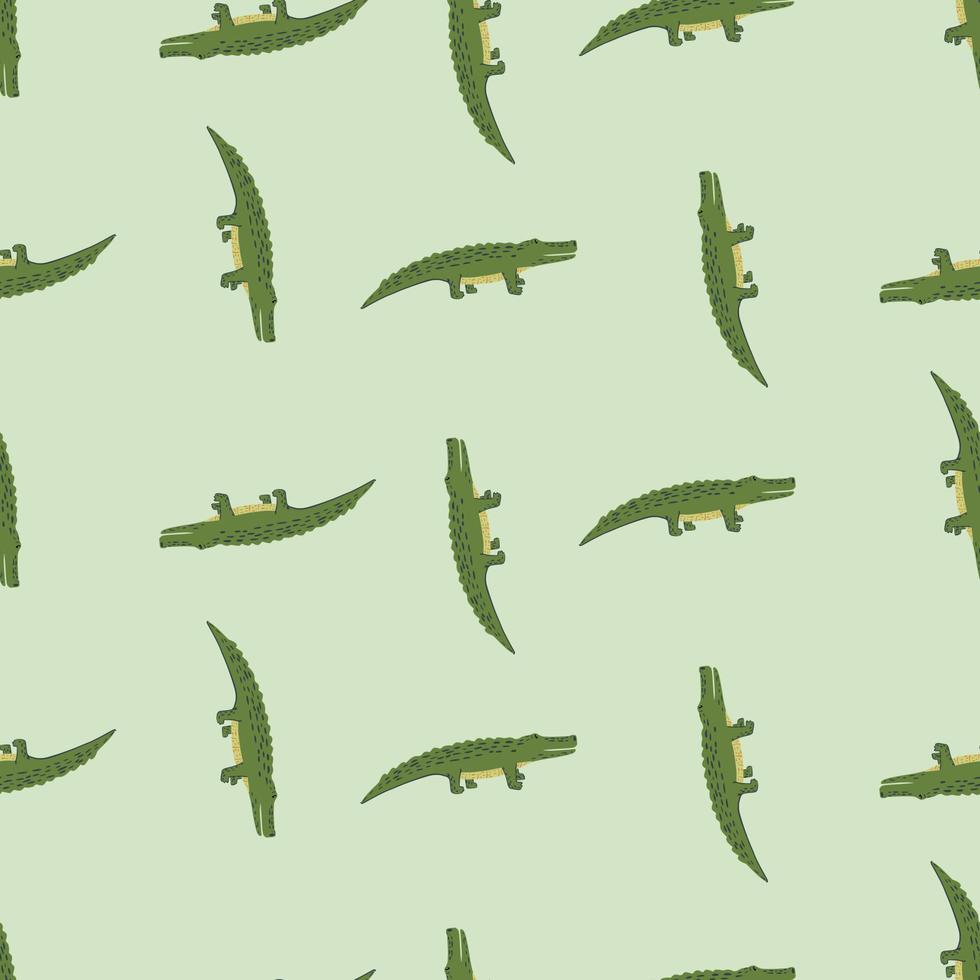 Cute crocodiles seamless pattern.Funny animals background. vector