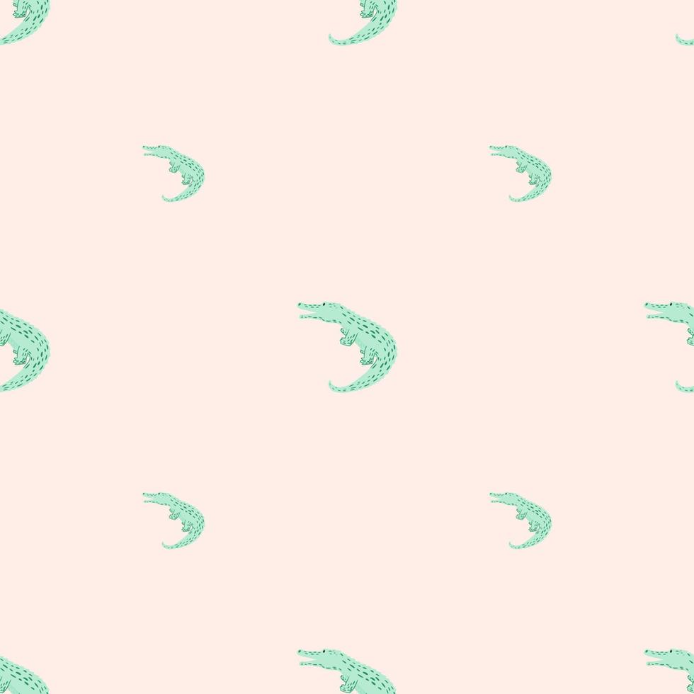 Cute crocodiles seamless pattern.Funny animals background. vector