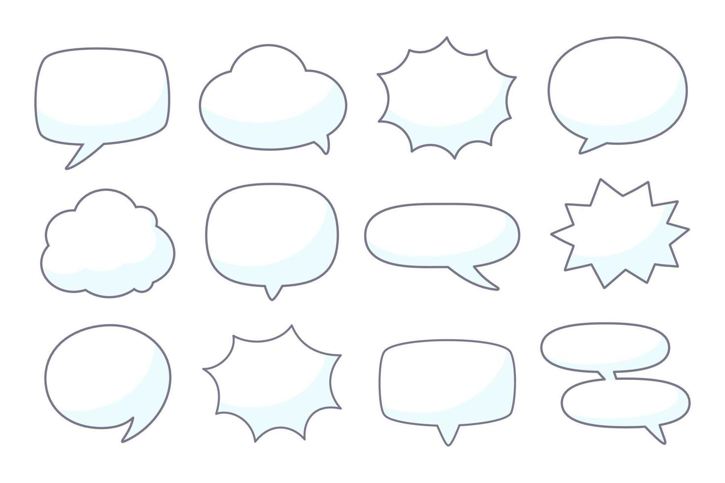 hand drawn speech bubble for chatting cartoon characters vector