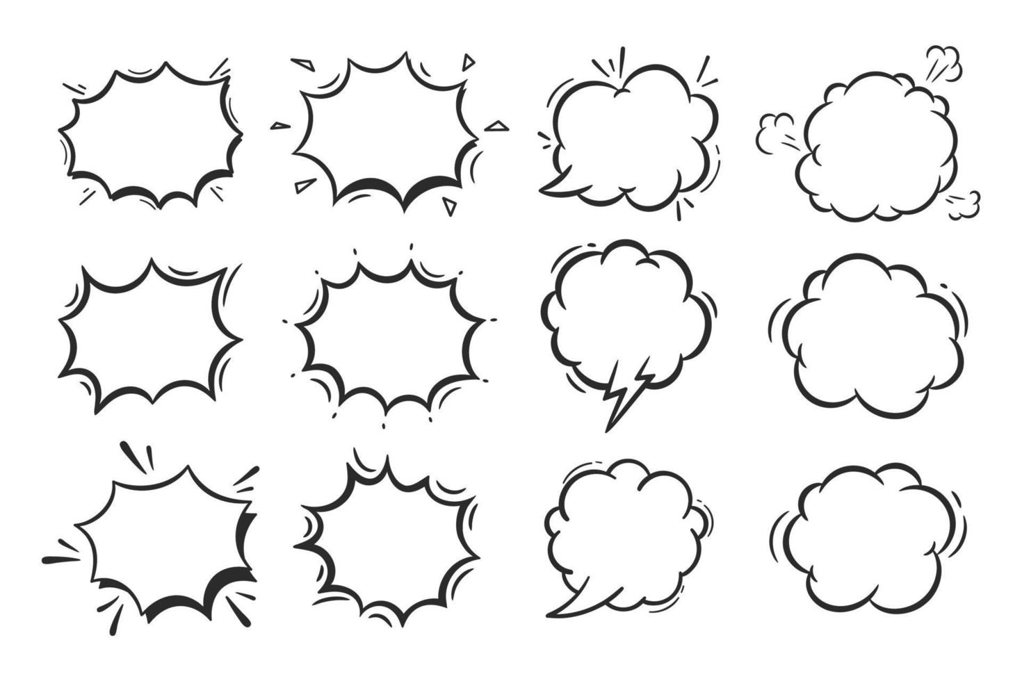 hand drawn speech bubble for chatting cartoon characters vector