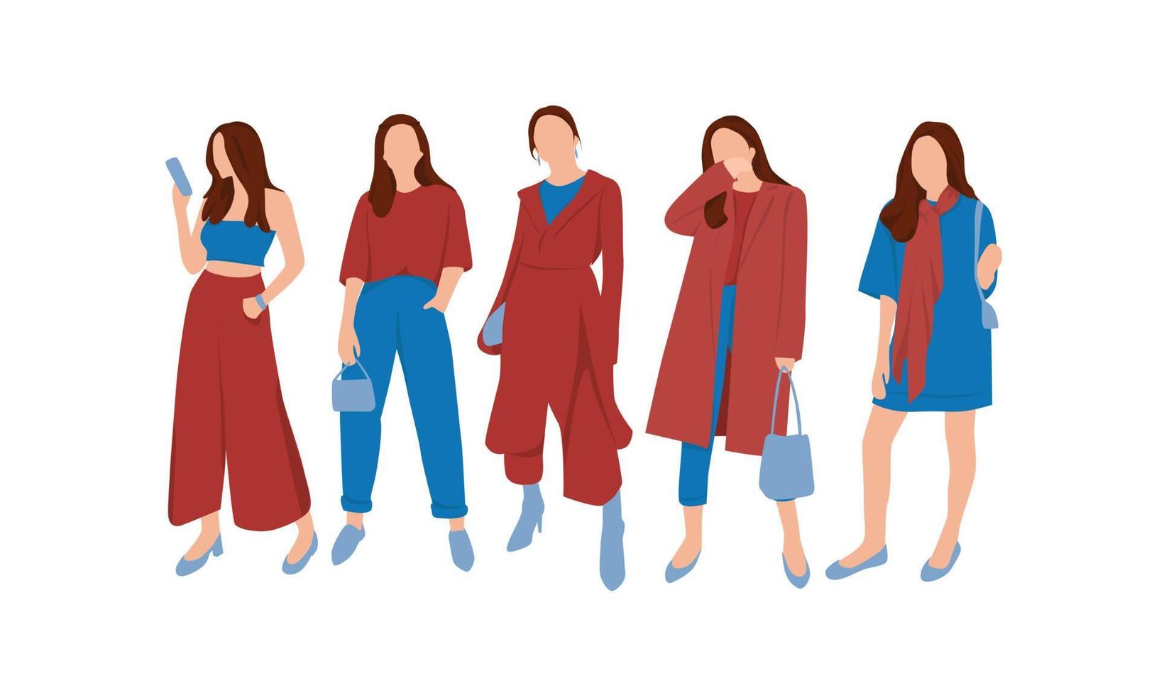 Blue and maroon girl so hot and elegant vector