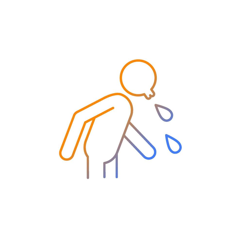 Spit gradient linear vector icon. Rude, indecent behavior in public places. Lack of manners. Sneezing. Spitting man. Thin line color symbol. Modern style pictogram. Vector isolated outline drawing