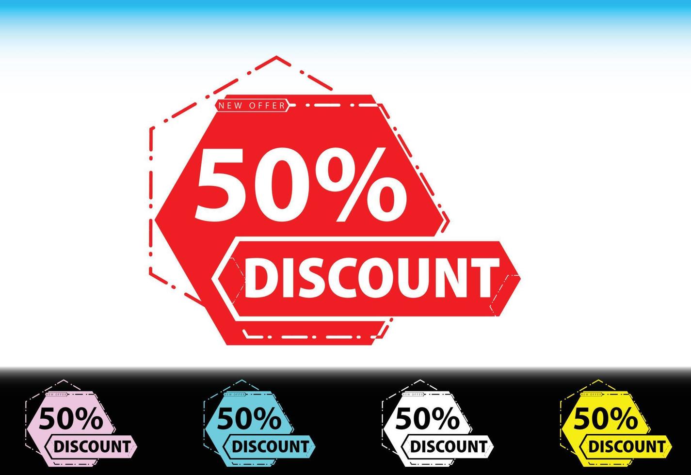 50 percent discount new offer logo and icon design template vector
