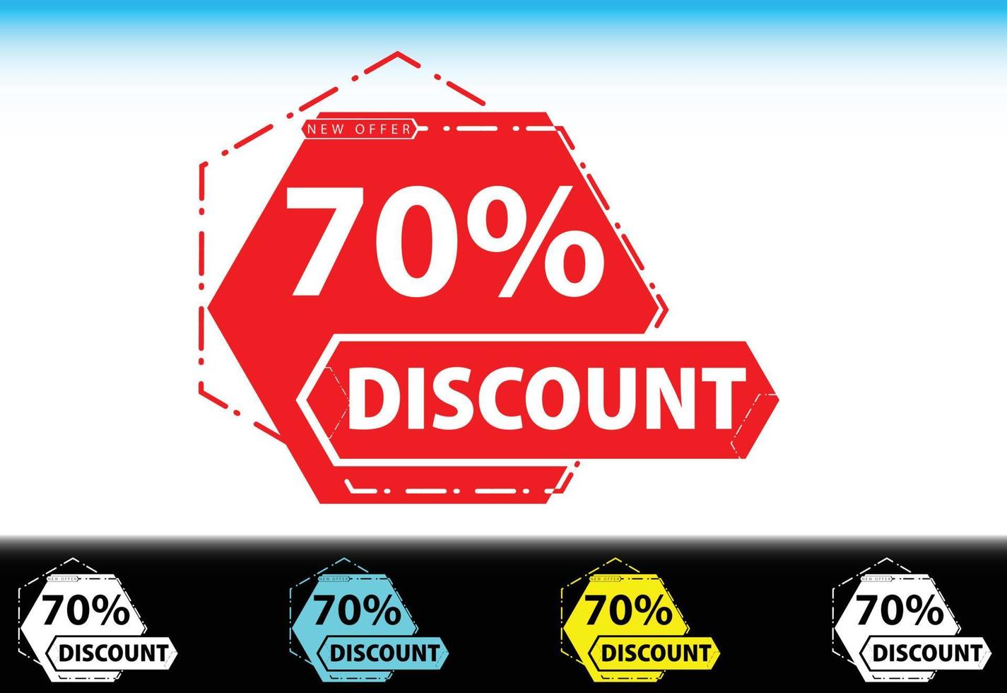 70 percent discount new offer logo and icon design template vector