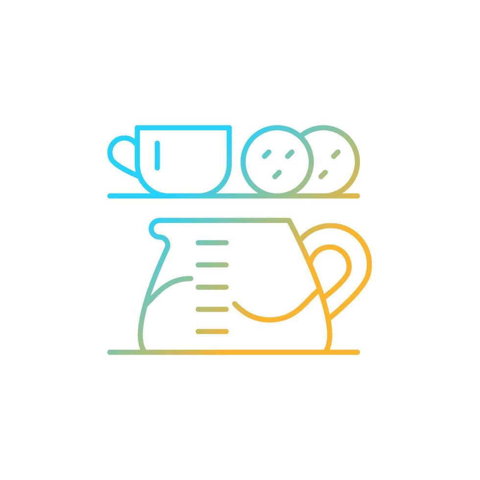 Tea stations gradient linear vector icon. Office coffee point. Encourage interaction between coworkers. Taking break. Thin line color symbol. Modern style pictogram. Vector isolated outline drawing