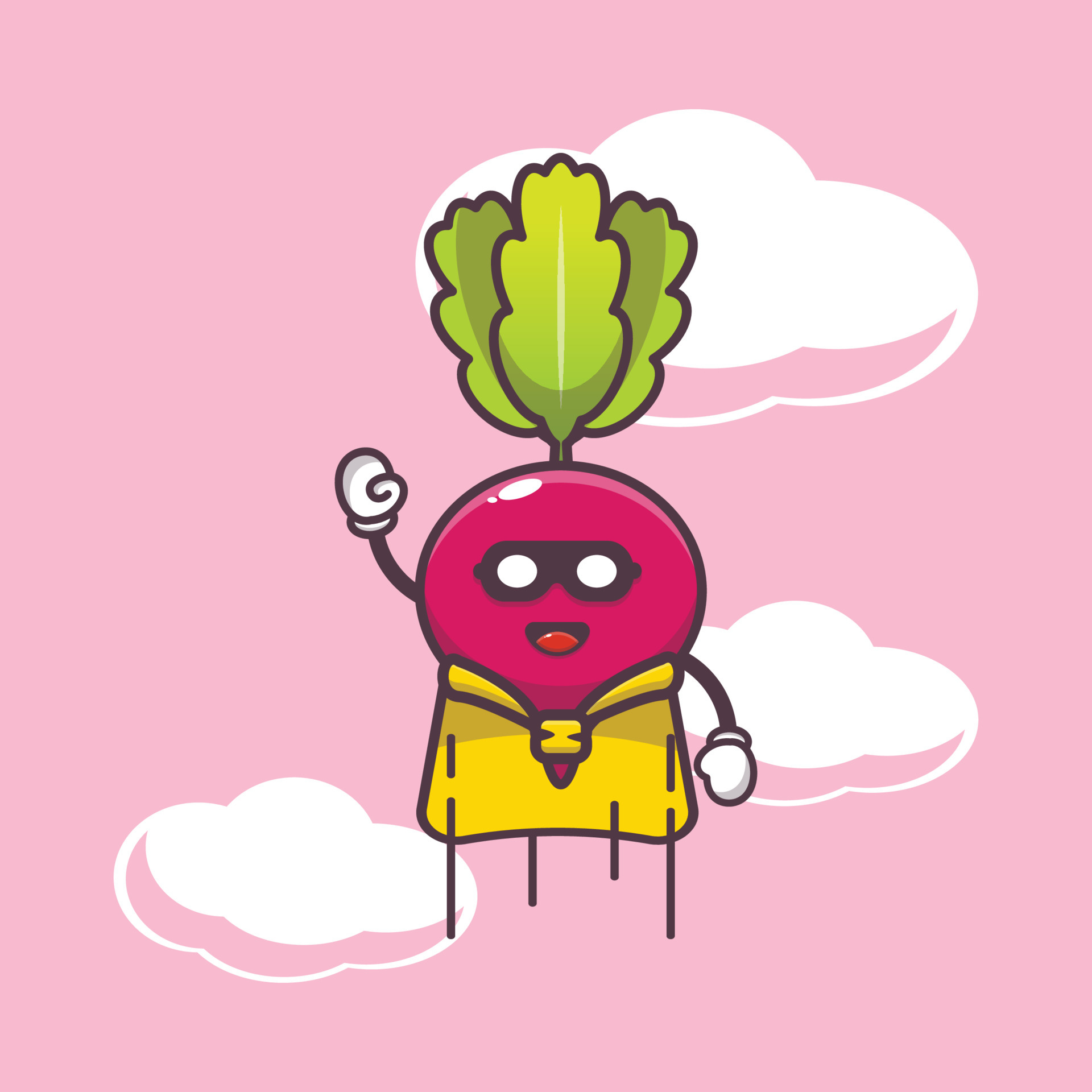 cute super radish cartoon character illustration 6411370 Vector Art at  Vecteezy