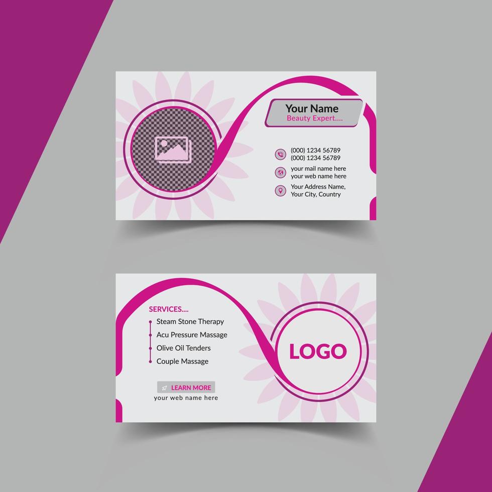 beauty spa business card design template vector