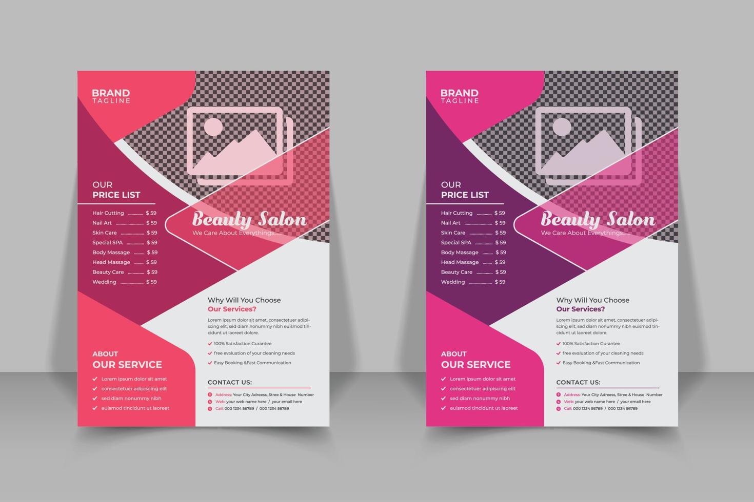 Beauty and spa Salon flyer template design vector