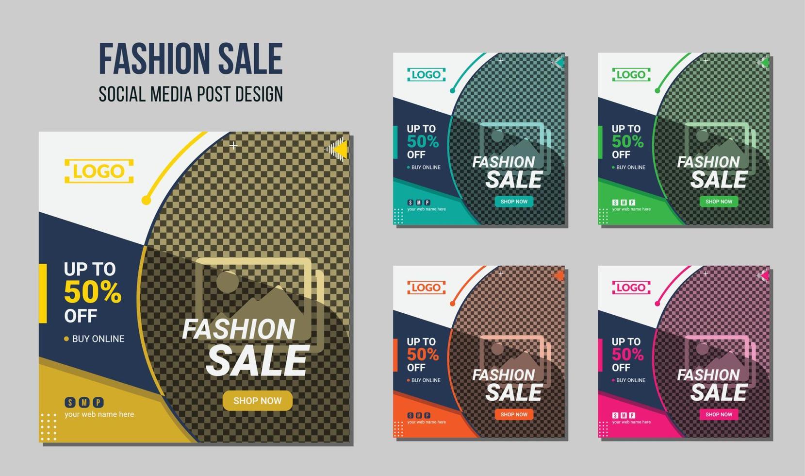 fashion sales social media post design vector