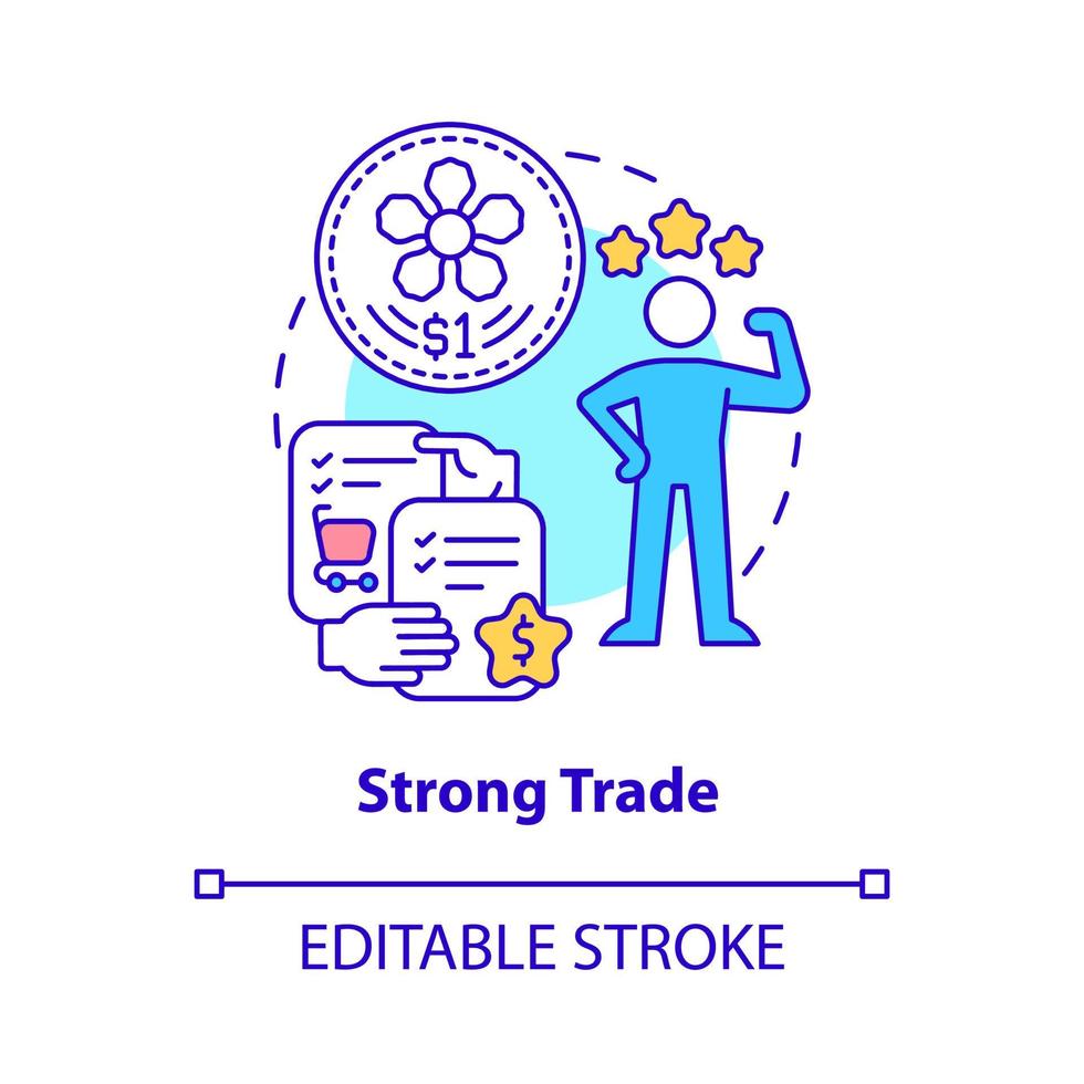 Strong trade concept icon. Business in Singapore abstract idea thin line illustration. Trading partner agreement. Isolated outline drawing. Editable stroke. Roboto-Medium, Myriad Pro-Bold fonts used vector