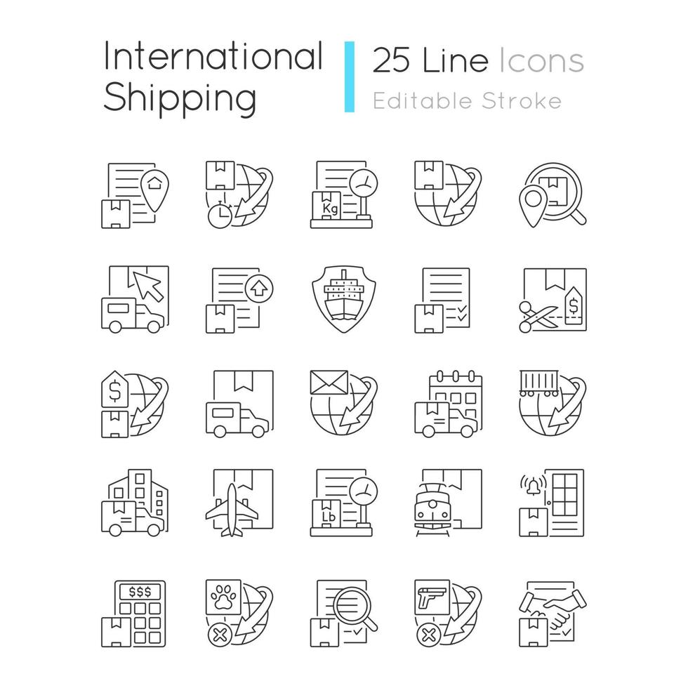 Delivery icon. editable line vector. wall mural • murals logistic,  e-business, business
