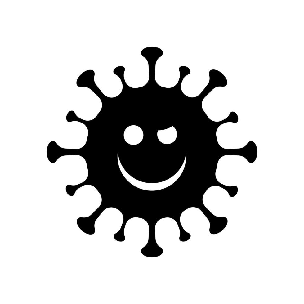 dangerous corona virus icon vector. danger smile virus illustration attack. EPS10 isolated vector