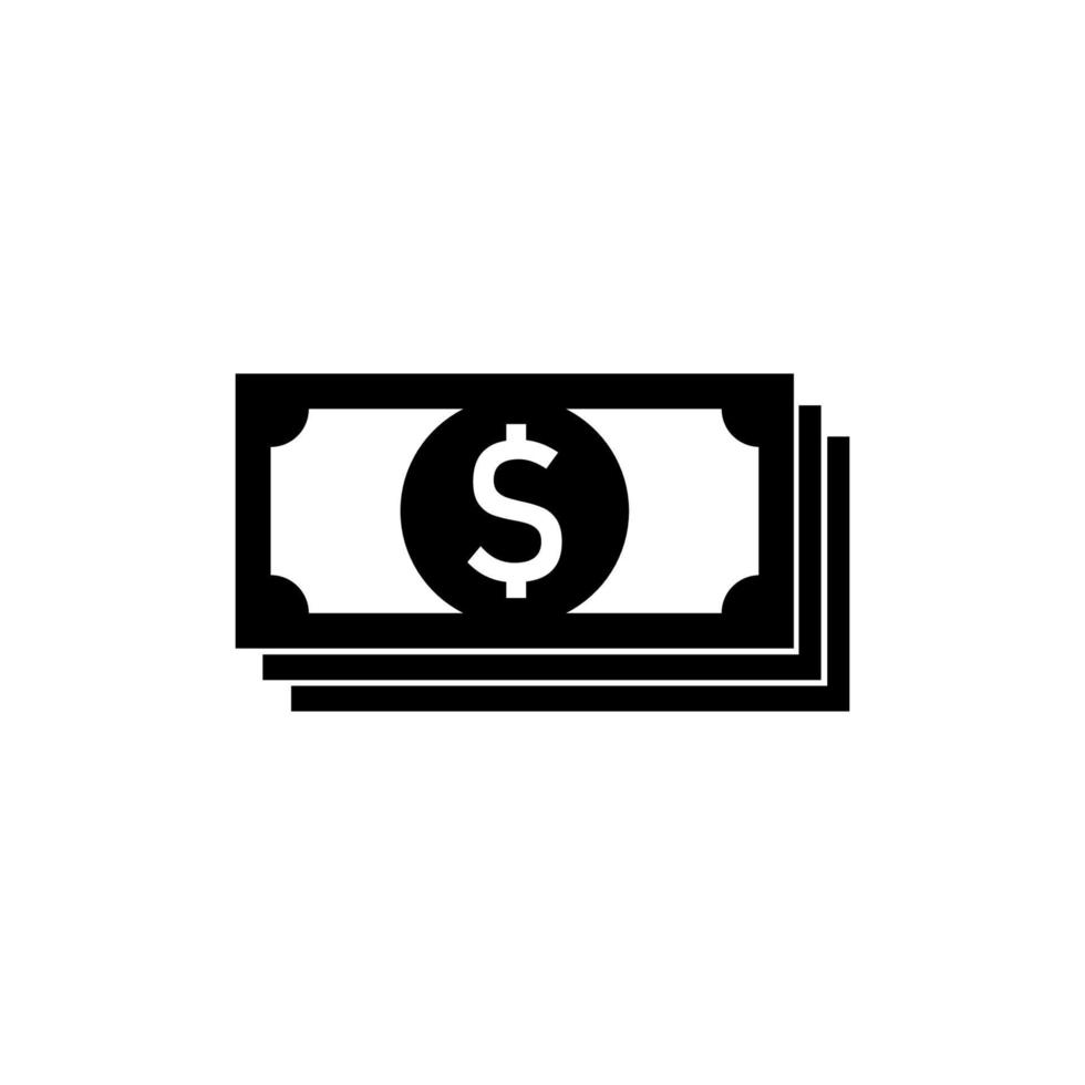 dollar bill icon vector. means of payment. simple shape vector