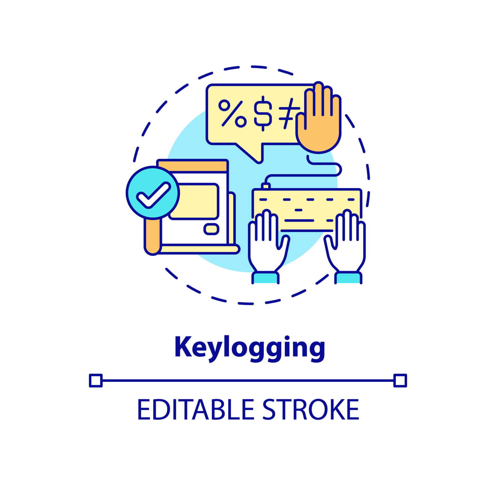 Keylogging concept icon. Keystroke logging. Admin access to work