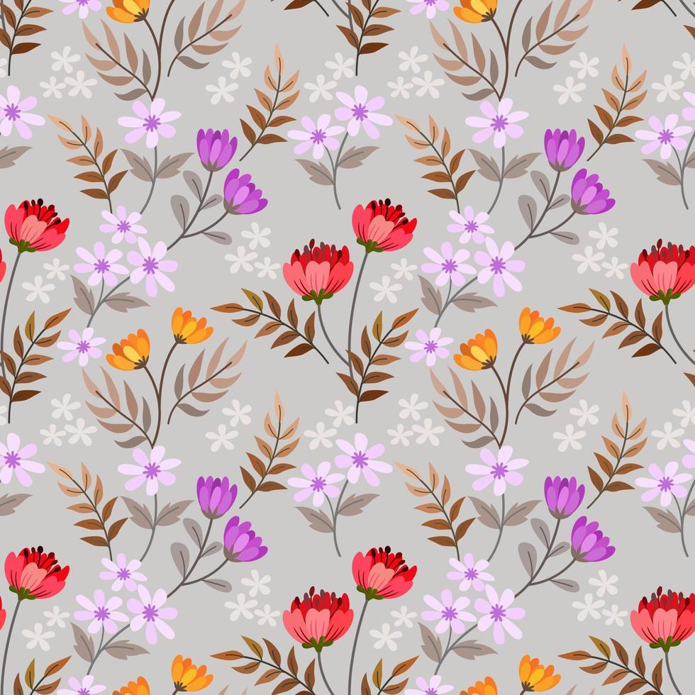 Cute small blooming flowers seamless pattern. vector