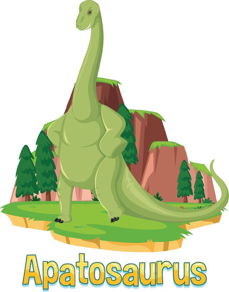 Dinosaur wordcard for apatosaurus vector