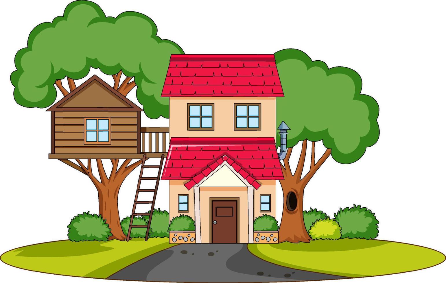 A simple house in nature background vector