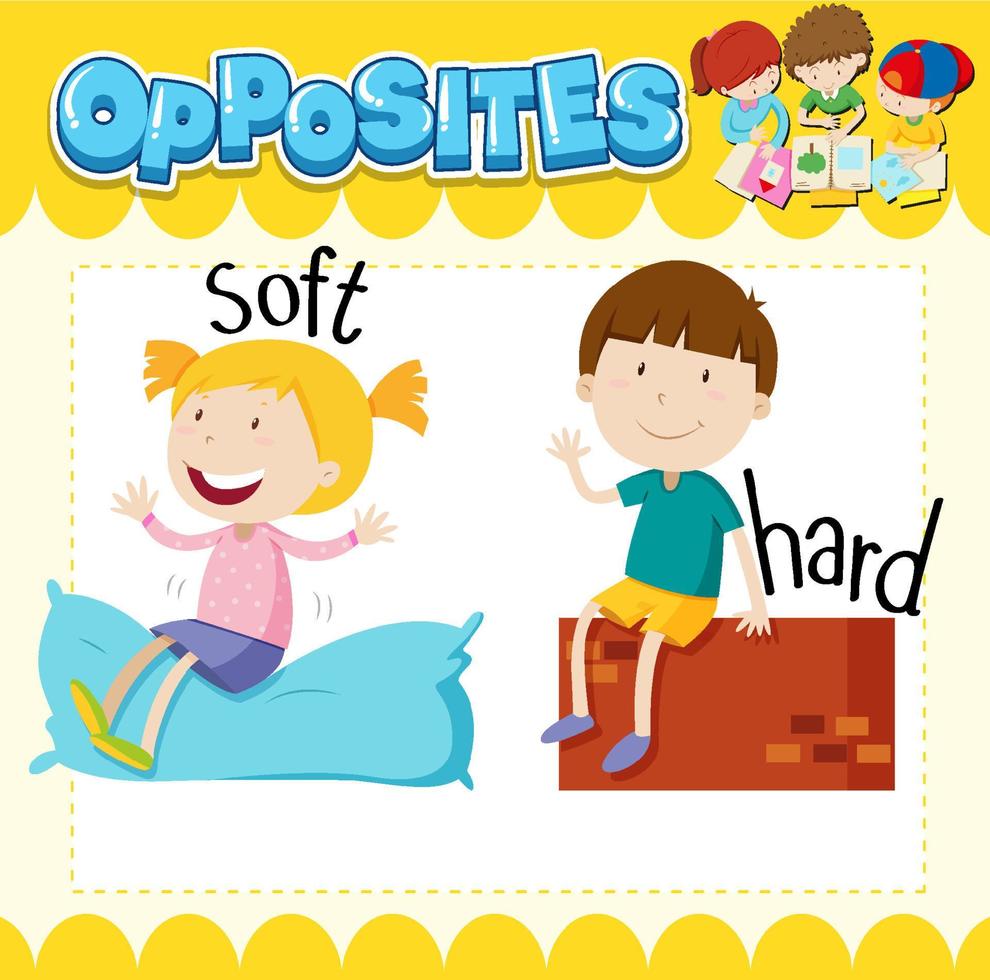 Opposite words for soft and hard vector