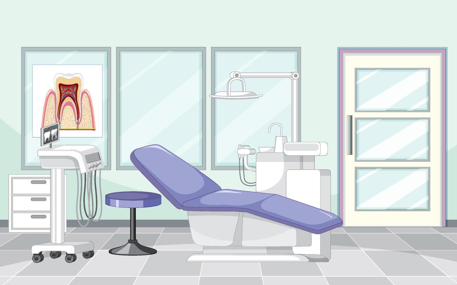 Dental clinic room interior vector