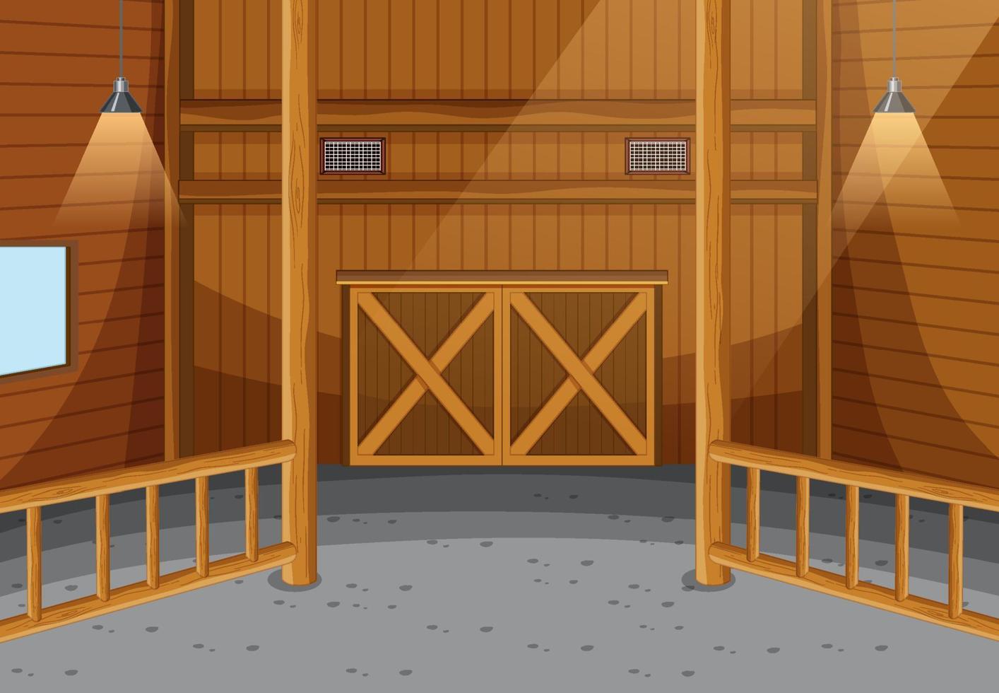 Scene inside the barn vector