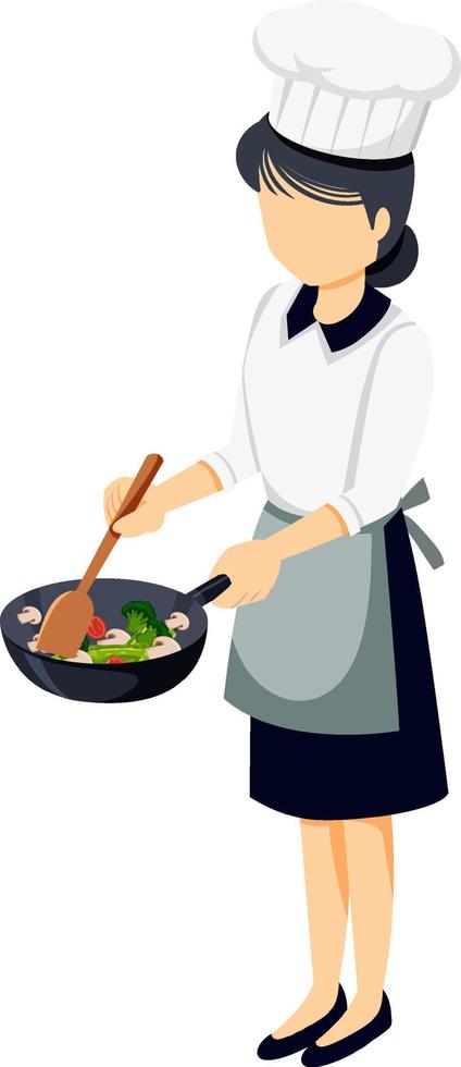 Chef woman character icon vector