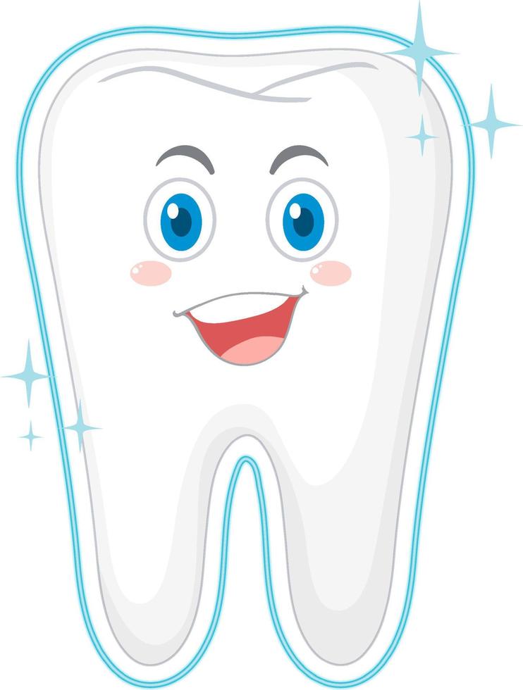 Happy strong tooth in gum on white background vector