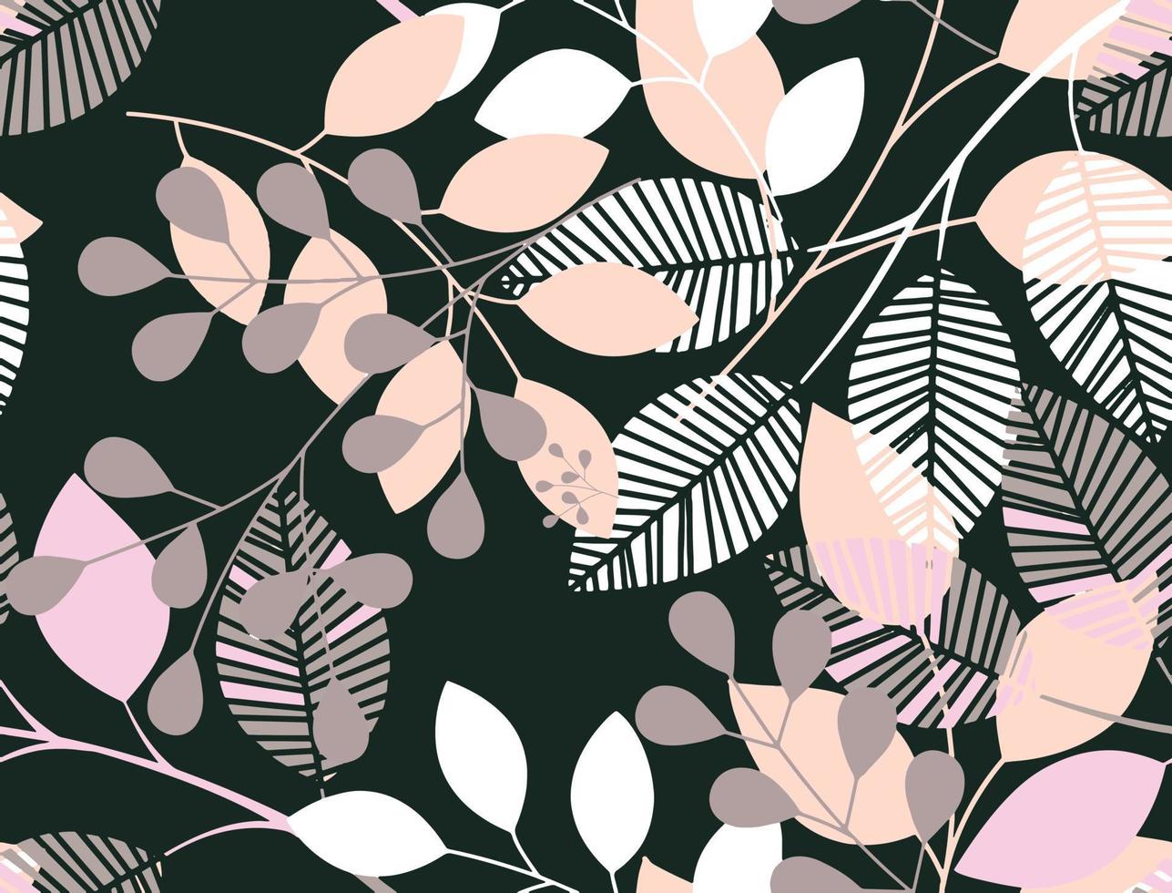 Leaf repeat pattern design vector