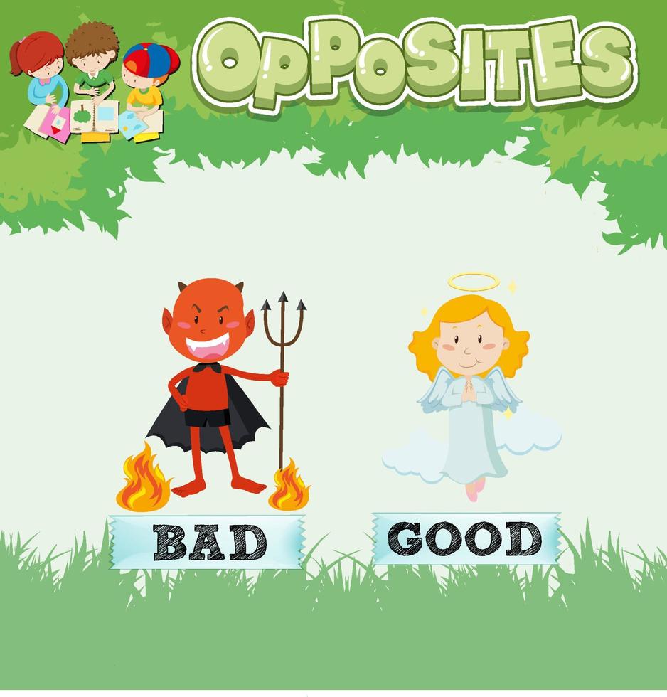 Opposite words for bad and good vector