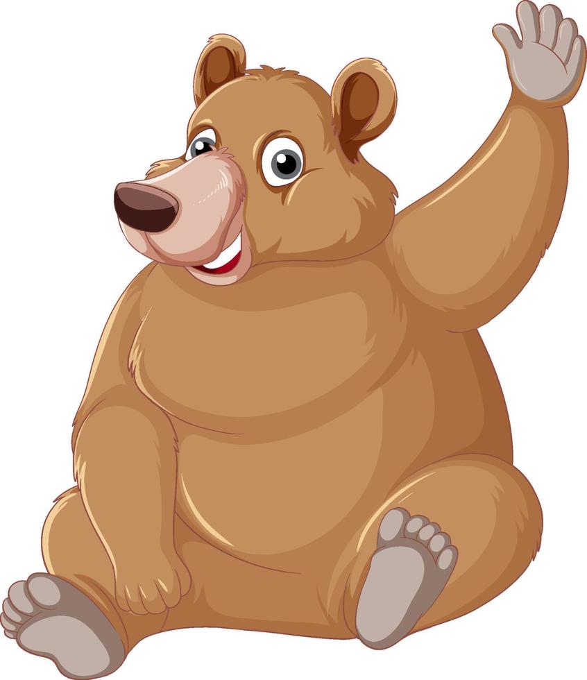A big brown bear on white background vector