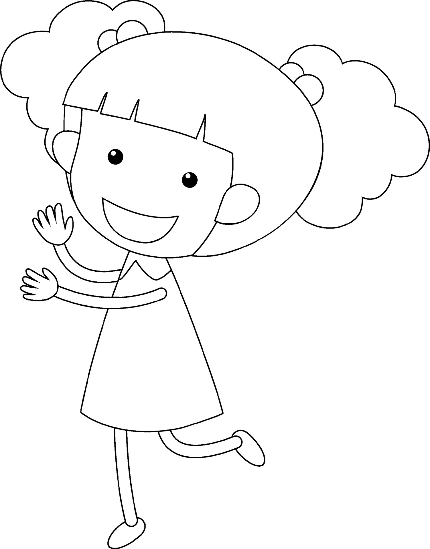 A girl black and white doodle character 6412347 Vector Art at Vecteezy