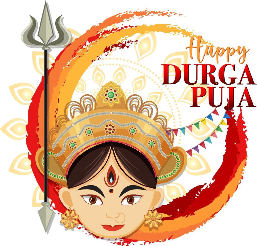 feliz día del evento durga puja vector