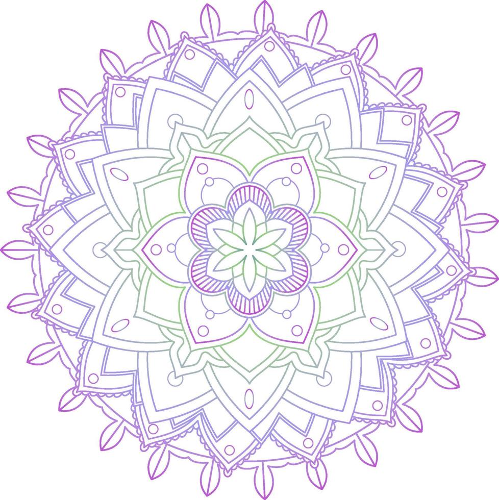 Vintage mandala with thin lines vector
