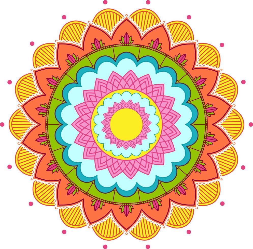 Vintage mandala with thin lines vector