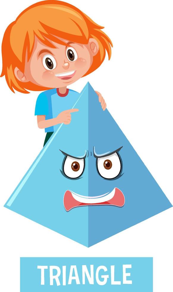 A girl holdiong pyramid shape vector