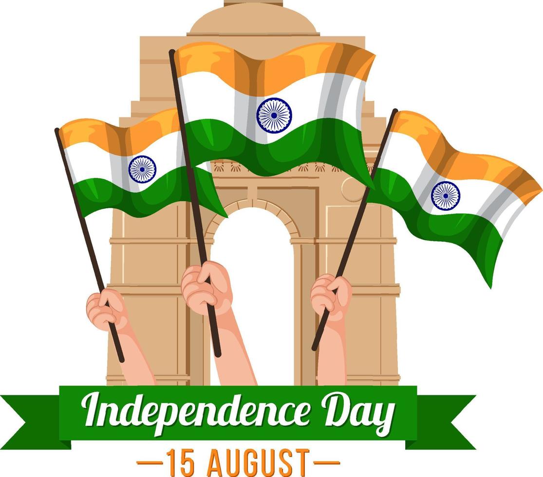 feliz dia de la independencia de india vector