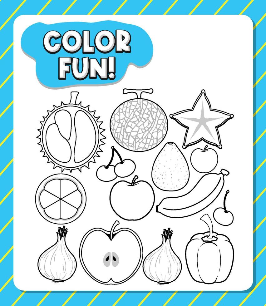 Colouring worksheet for student vector