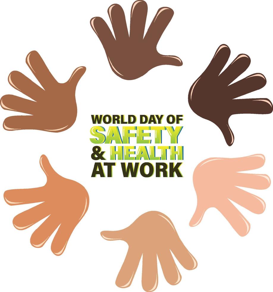 Poster design for world day for safety health at work vector