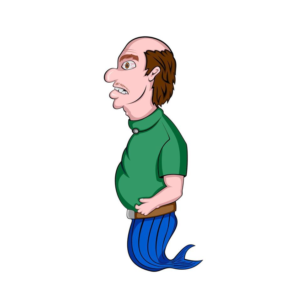 Mermaid man with bald head.eps vector