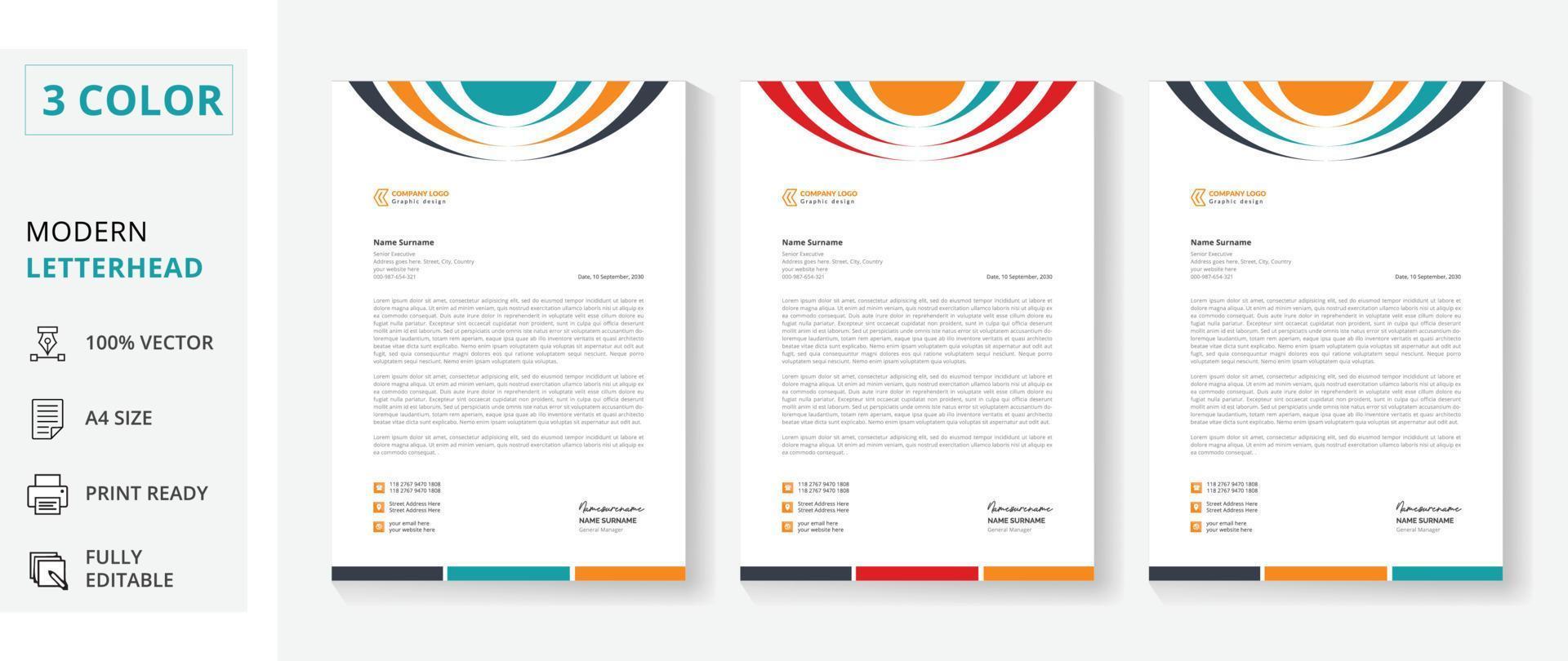 creative modern letterhead design vector