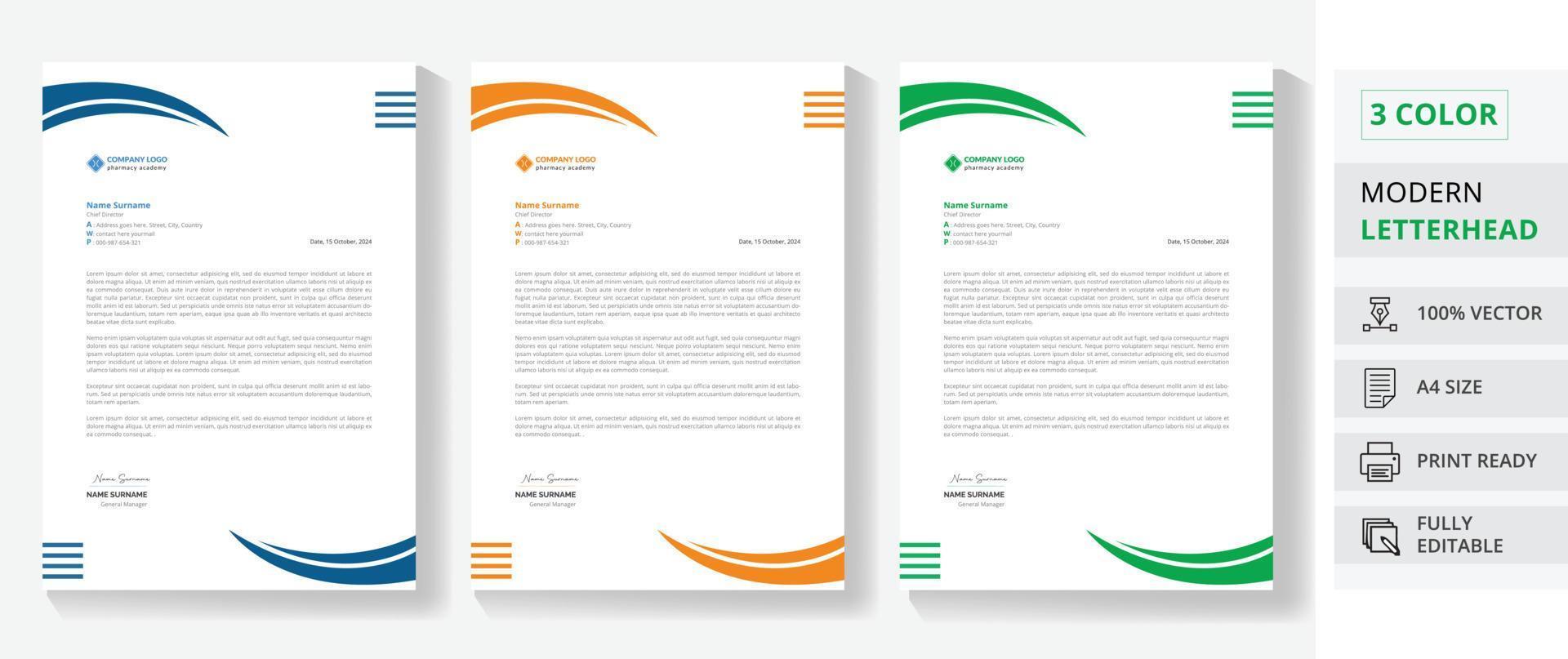 letterhead design template for corporate business vector