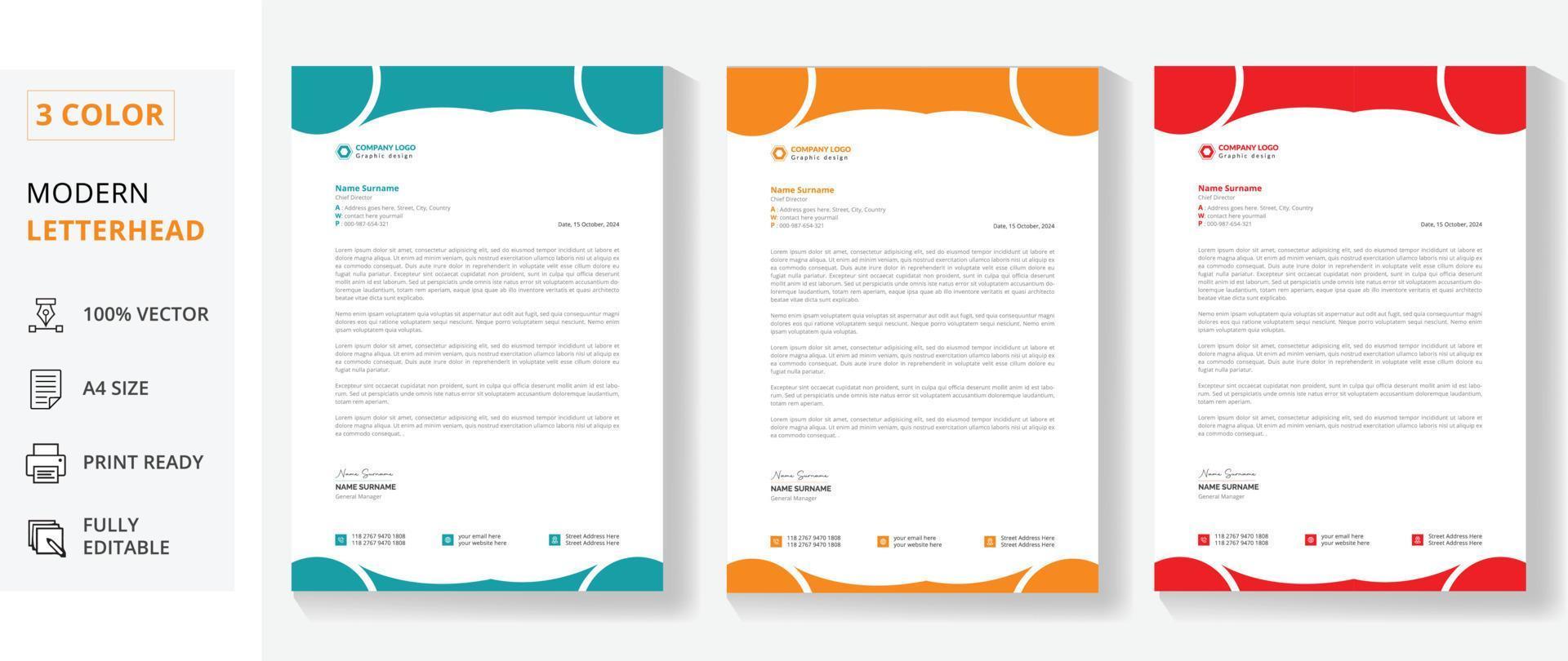 unique corporate letterhead design template bundle vector