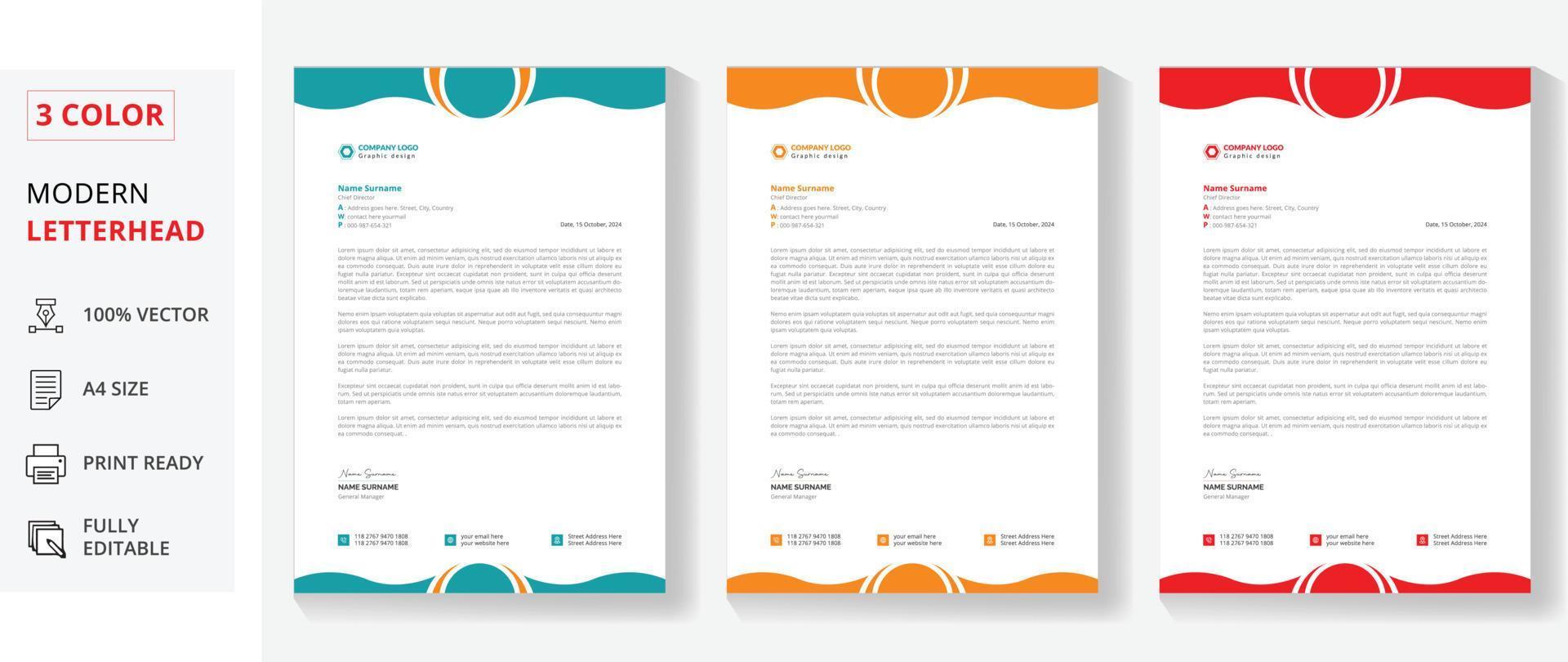 unique corporate letterhead design template bundle vector