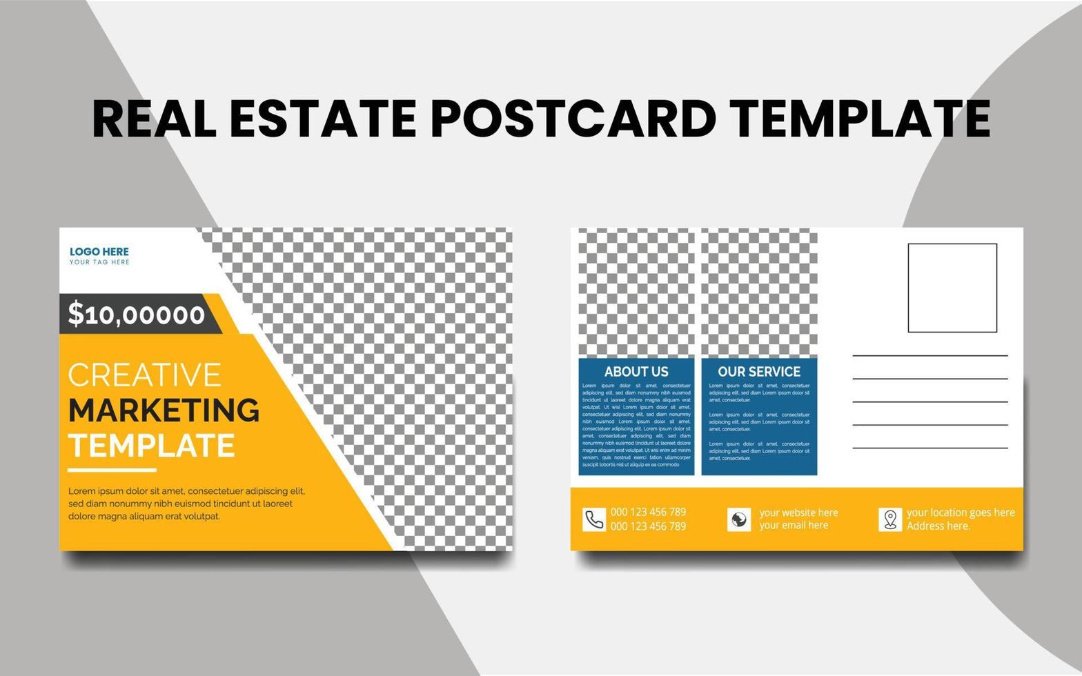 modern real estate postcard design template vector