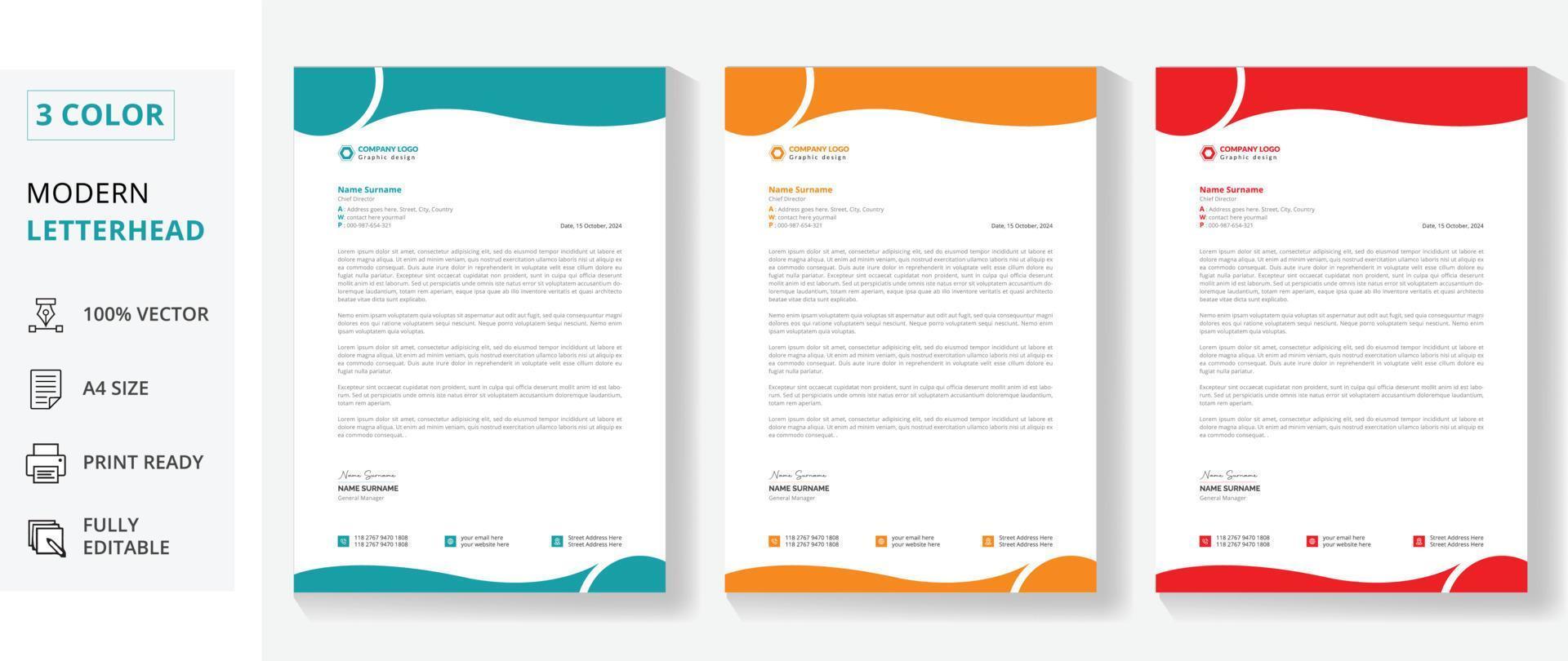 letterhead design template for corporate business vector