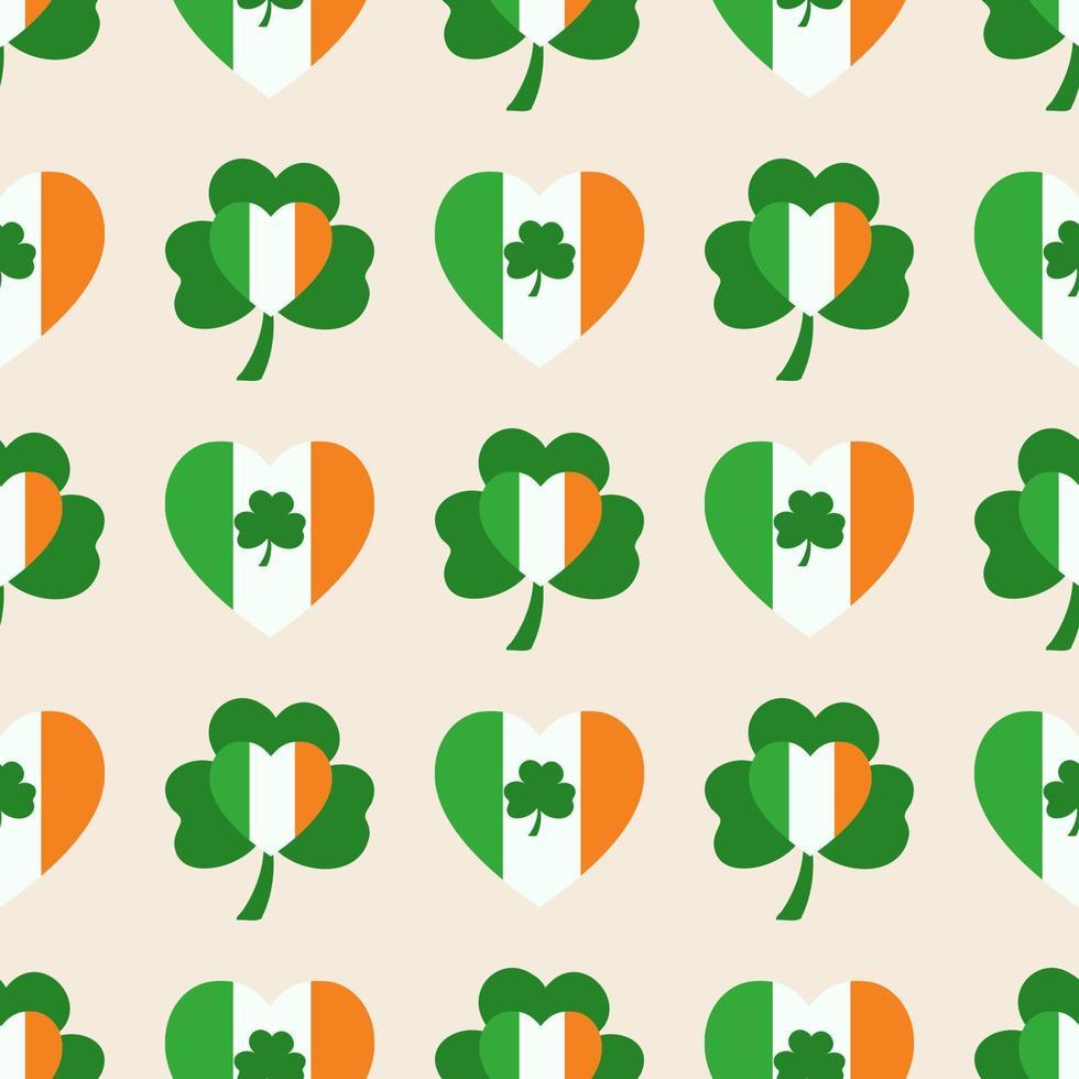 Seamless St. Patrick's Day pattern of Irish symbols vector