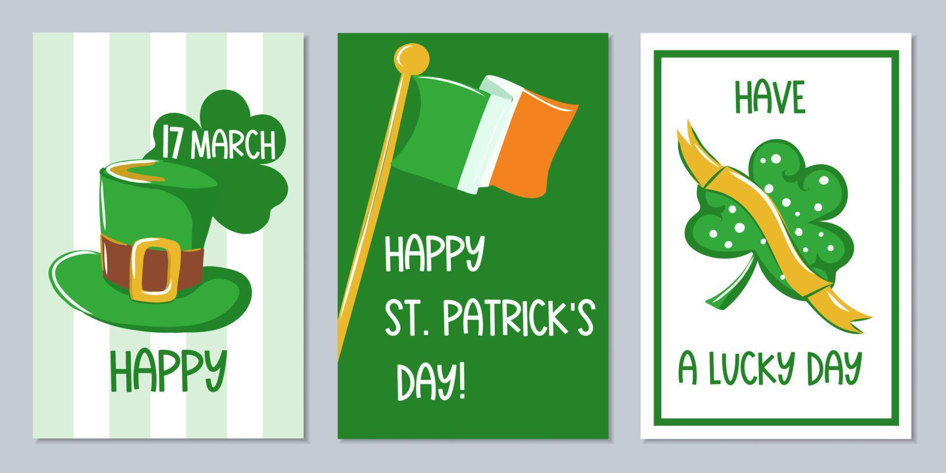 St. Patrick's holiday poster set vector