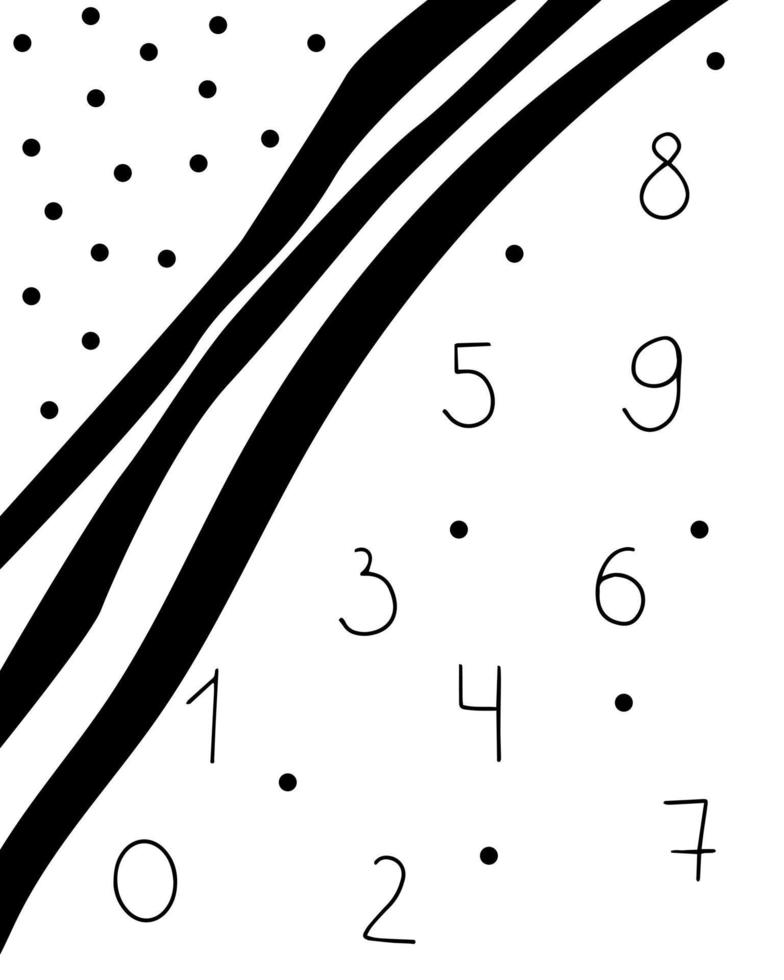 Graphic poster with numbers. children's poster for room decoration vector