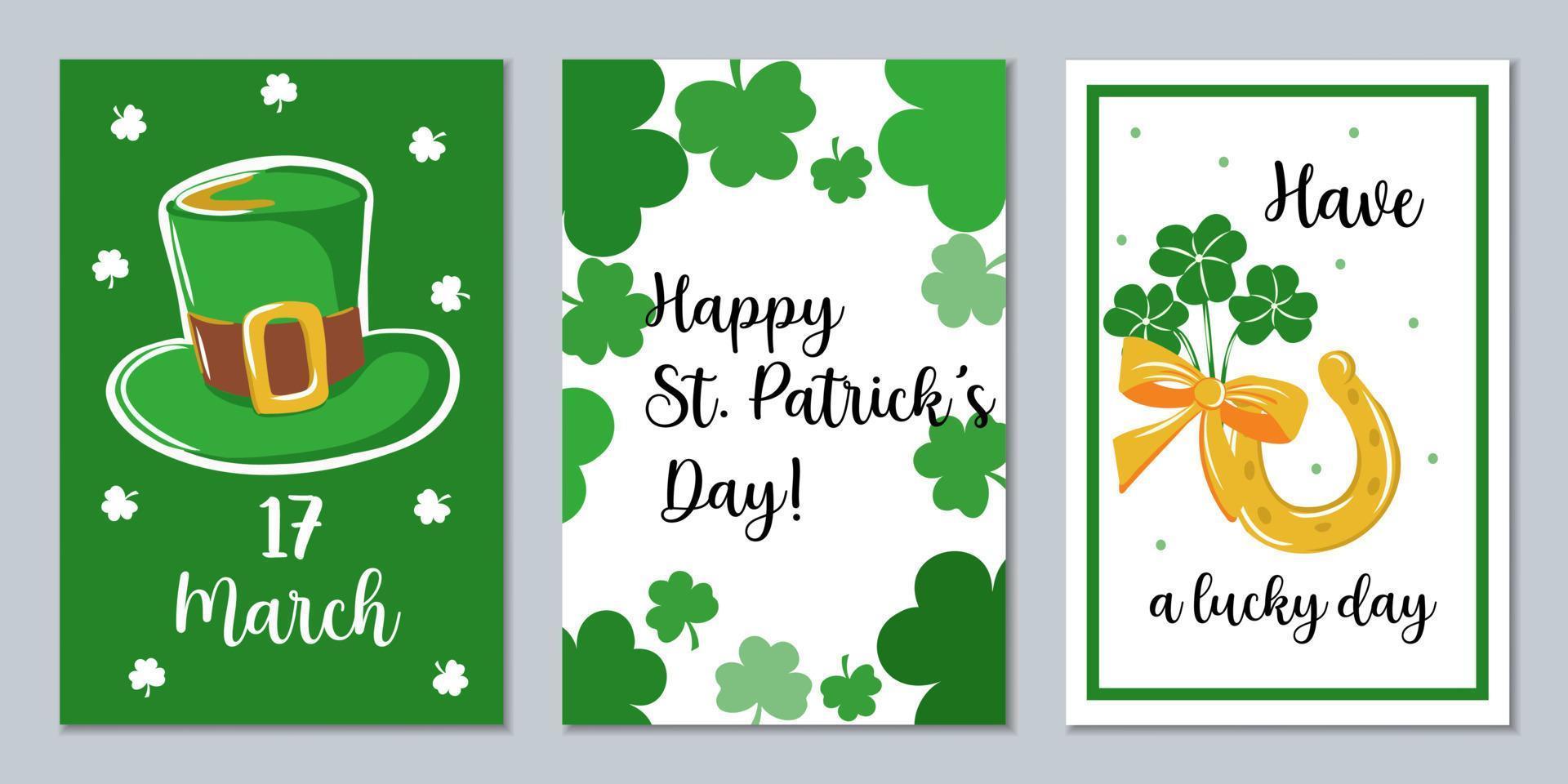 St. Patrick's holiday poster set vector