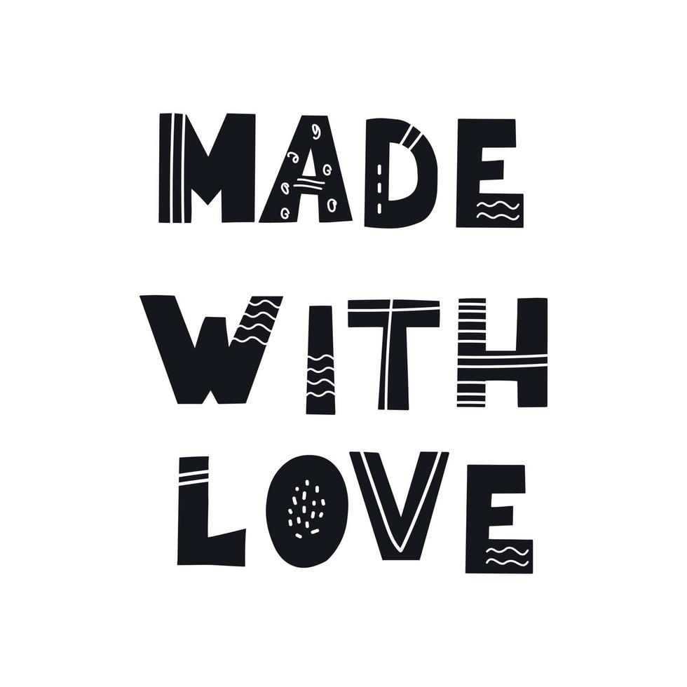 MADE WITH LOVE inscription vector